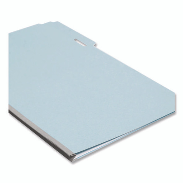 Expanding Recycled Heavy Pressboard Folders, 1/3-Cut Tabs: Assorted, Legal Size, 1" Expansion, Blue, 25/Box