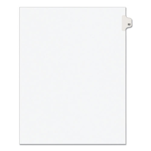 Preprinted Legal Exhibit Side Tab Index Dividers, Avery Style, 10-Tab, 52, 11 x 8.5, White, 25/Pack, (1052)