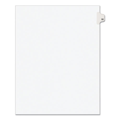 Preprinted Legal Exhibit Side Tab Index Dividers, Avery Style, 10-Tab, 52, 11 x 8.5, White, 25/Pack, (1052)