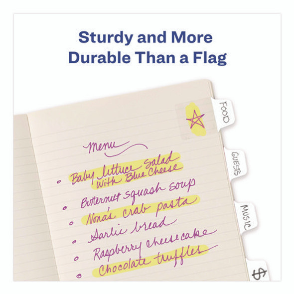 Ultra Tabs Repositionable Tabs, 1/10-Cut, 1" Wide, White, 40/Pack