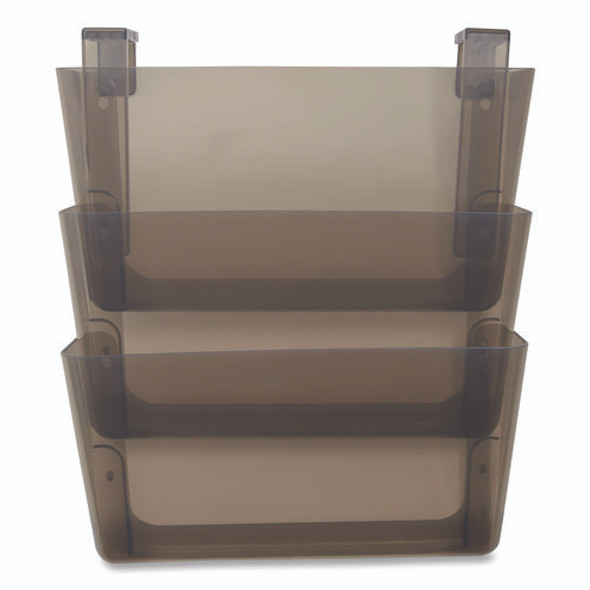 Unbreakable Plastic Wall File, 3 Sections, Letter Size, 13" x 3.74" x 15.03", Smoke