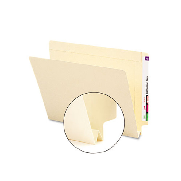 Heavyweight Manila End Tab Expansion Folders, Straight Tabs, Letter Size, 1.5" Expansion, 50/Box