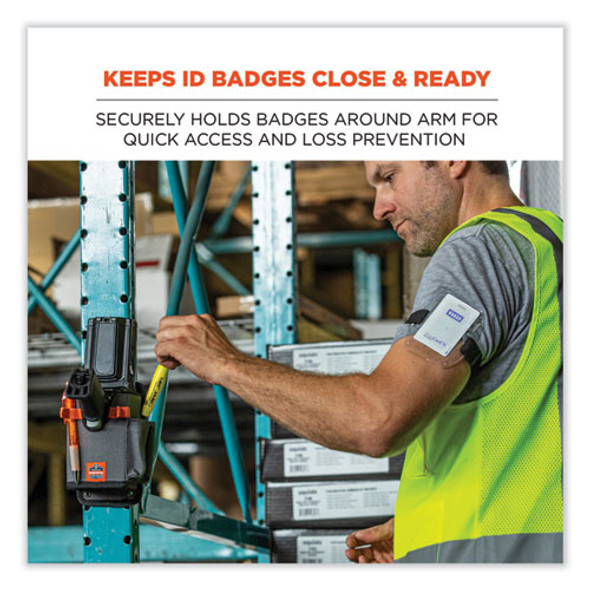 Squids 3386 Arm Band ID Badge Holder, Horizontal, 4 x 2.5, Orange