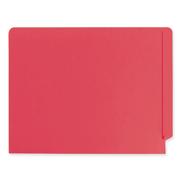 Heavyweight Colored End Tab Fastener Folders, 0.75" Expansion, 2 Fasteners, Letter Size, Red Exterior, 50/Box