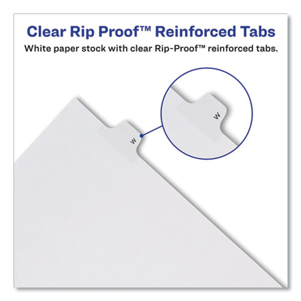 Allstate-Style Legal Side Tab Dividers, 26-Tab, Exhibit A, 11 x 8.5, White, 25/Pack