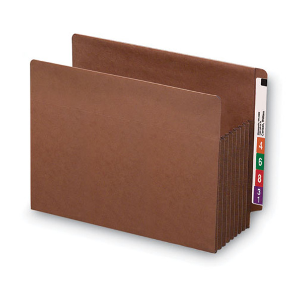 Heavy-Duty Redrope End Tab TUFF Pockets, 7" Expansion, Letter Size, Redrope, 5/Box