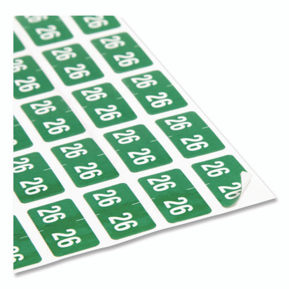Yearly End Tab File Folder Labels, 0.5 x 1, Green, 25/Sheet, 10 Sheets/Pack