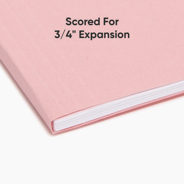 Colored Hanging File Folders with 1/5 Cut Tabs, Letter Size, 1/5-Cut Tabs, Pink, 25/Box