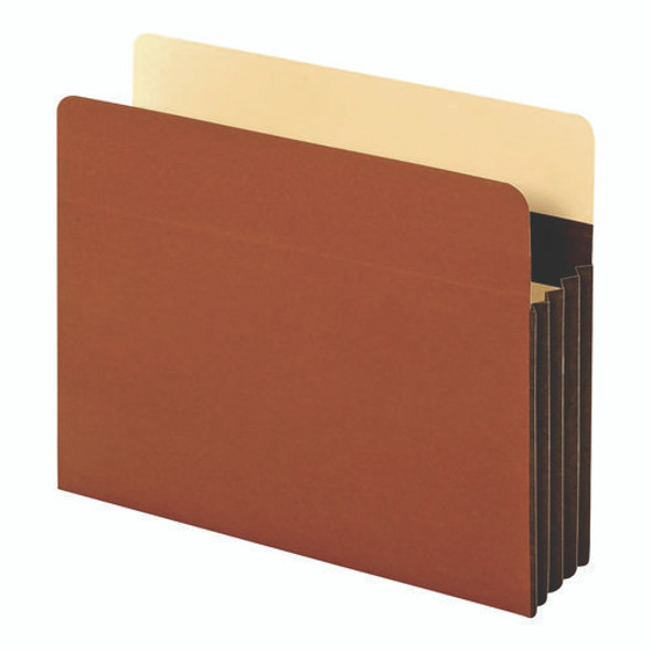 Tyvek Heavy-Duty Reinforced File Pockets, 3.5" Expansion, Letter Size, Redrope, 10/Box