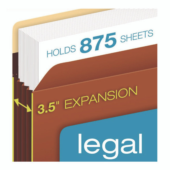 Tyvek Heavy-Duty Reinforced File Pockets, 3.5" Expansion, Letter Size, Redrope, 10/Box