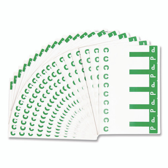 AlphaZ Color-Coded First Letter Combo Alpha Labels, C/P, 1.16 x 3.63, Dark Green/White, 5/Sheet, 20 Sheets/Pack