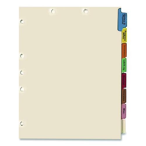 Side Tab Medical Chart Indexes, 8-Tab, Assorted Medical, 11 x 8.5, Manila, 50/Box