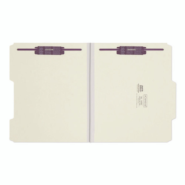 Recycled Pressboard Folders, Two SafeSHIELD Coated Fasteners, 2/5-Cut: R of C, 1" Expansion, Letter Size, Gray-Green, 25/Box