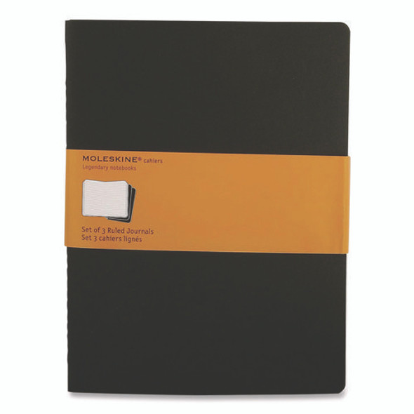 Cahier Journal, 1-Subject, Narrow Rule, Black Cover, (120) 9.75 x 7.5 Sheets, 3/Pack
