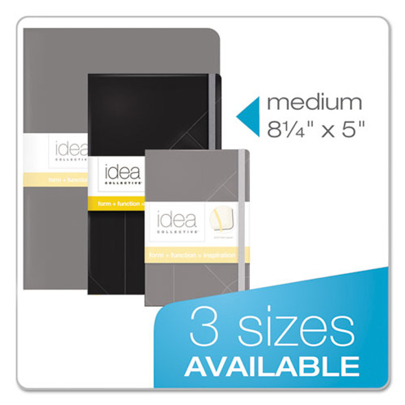 Idea Collective Journal with Elastic Closure, 1-Subject, Wide/Legal Rule, Black Hardcover, (120) 8.25 x 5 Sheets