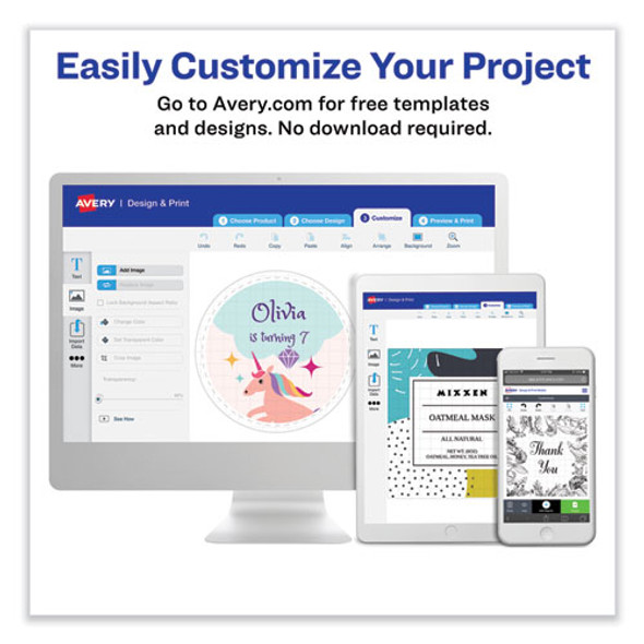 Removable Multi-Use Labels, Inkjet/Laser Printers, 1" dia, White, 63/Sheet, 15 Sheets/Pack