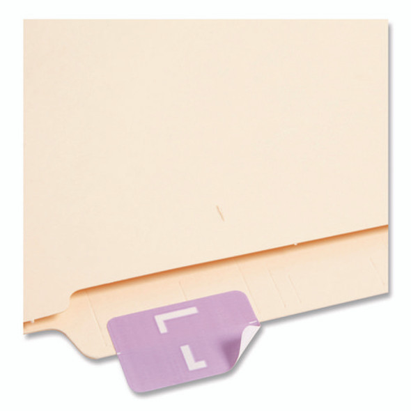 AlphaZ Color-Coded Second Letter Alphabetical Labels, L, 1 x 1.63, Lavender, 10/Sheet, 10 Sheets/Pack