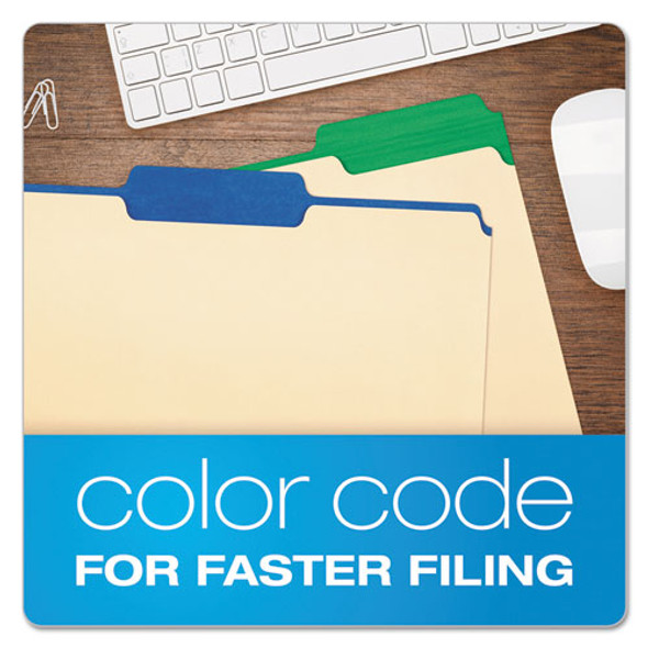 Color Tab File Folders, 1/3-Cut Tabs: Assorted, Letter Size, 0.75" Expansion, Manila, 50/Box