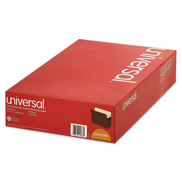 Redrope Expanding File Pockets, 5.25" Expansion, Legal Size, Redrope, 10/Box