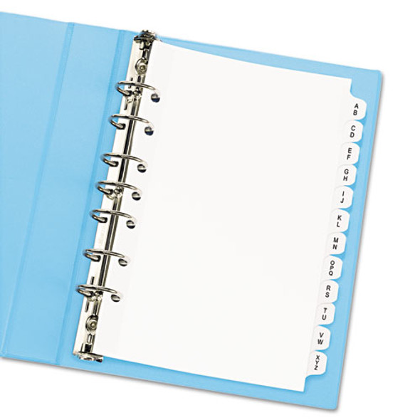 Preprinted Tab Dividers, 12-Tab, A to Z, 8.5 x 5.5, White, 1 Set
