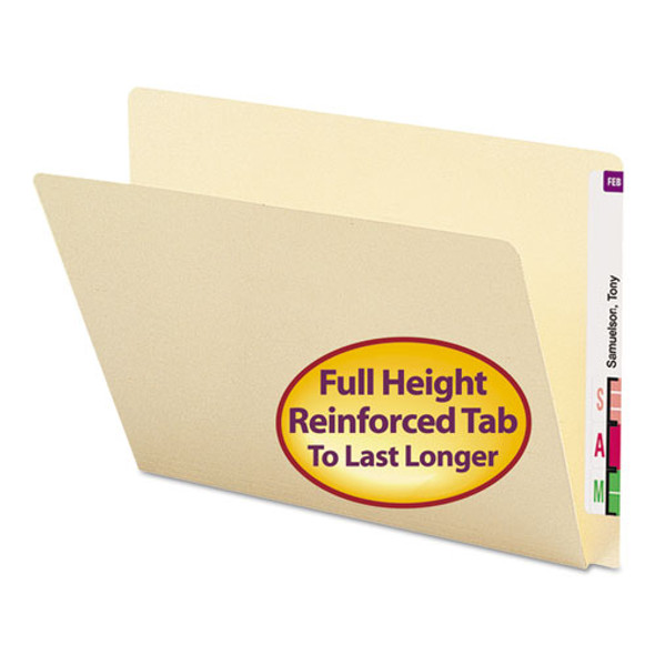 Extended End Tab Manila Folders, Straight Tabs, Letter Size, 0.75" Expansion, Manila, 100/Box