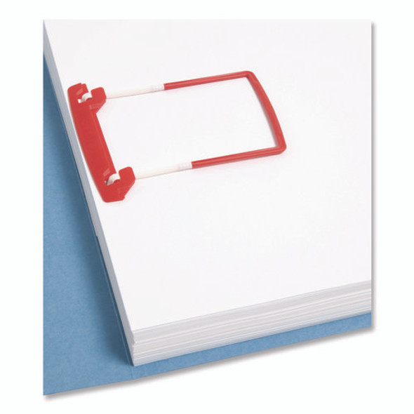 U-Clip Bonded Fasteners, 2" Capacity, 2.75" Center to Center, Red/White, 100/Box