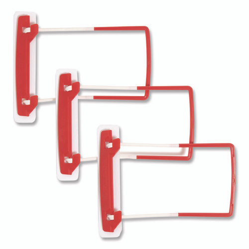 U-Clip Bonded Fasteners, 2" Capacity, 2.75" Center to Center, Red/White, 100/Box