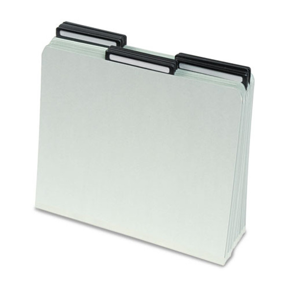 Recycled Heavy Pressboard File Folders with Insertable 1/3-Cut Metal Tabs, Letter Size, 1" Expansion, Gray-Green, 25/Box
