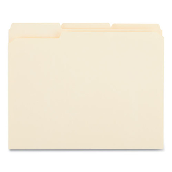 Top Tab File Folders, 1/3-Cut Tabs: Assorted, Letter Size, 0.75" Expansion, Manila, 50/Box