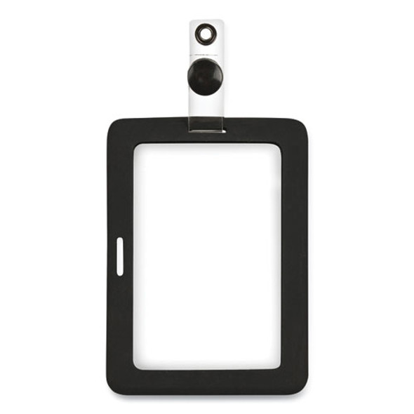 MyID Badge Holder, Vertical/Horizontal, 3 5/8 x 2 1/4, Black, 1/ea