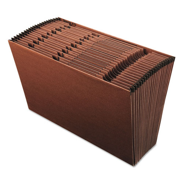 Earthwise by Pendaflex Recycled Indexed Expanding File, 21 Sections, 1/21-Cut Tabs, Legal Size, Red Fiber