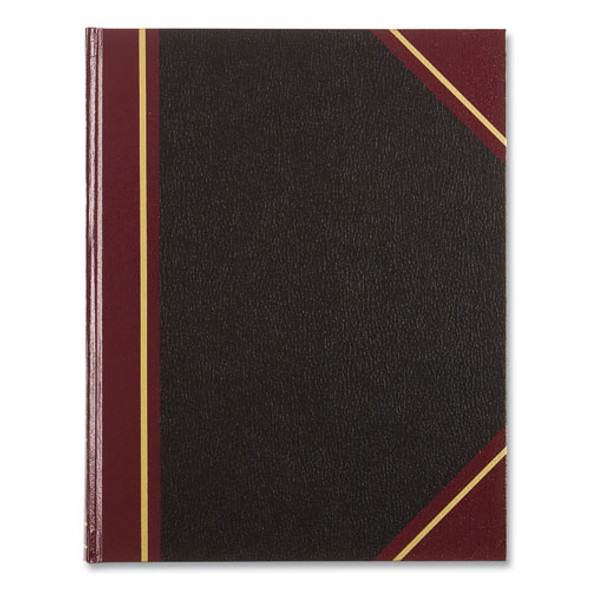 Texthide Eye-Ease Record Book, Black/Burgundy/Gold Cover, 10.38 x 8.38 Sheets, 150 Sheets/Book