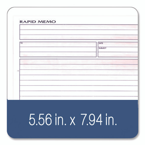 Rapid Memo Pad, Two-Part Carbonless, 8.5 x 7.75, 50 Forms Total