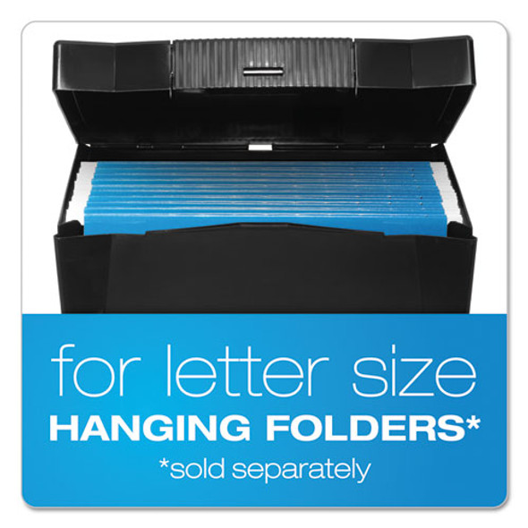Portable Letter Size File Box, Letter Files, 13.5" x 10.25" x 10.88", Black Portable Letter Size File Box, Letter Files, 13.5" x 10.25" x 10.88", Black