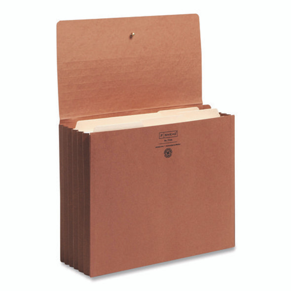 Redrope End Tab Wallets, 5.25" Expansion, 1 Section, Elastic Cord Closure, Straight Tabs, Letter Size, Redrope, 10/Box