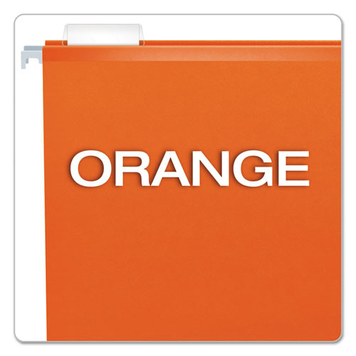 Colored Reinforced Hanging Folders, Legal Size, 1/5-Cut Tabs, Orange, 25/Box
