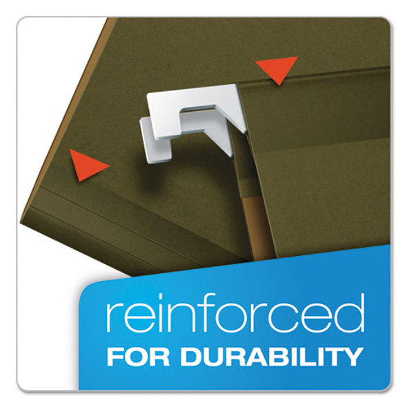 Reinforced Hanging File Folders with Printable Tab Inserts, Letter Size, 1/5-Cut Tabs, Standard Green, 25/Box