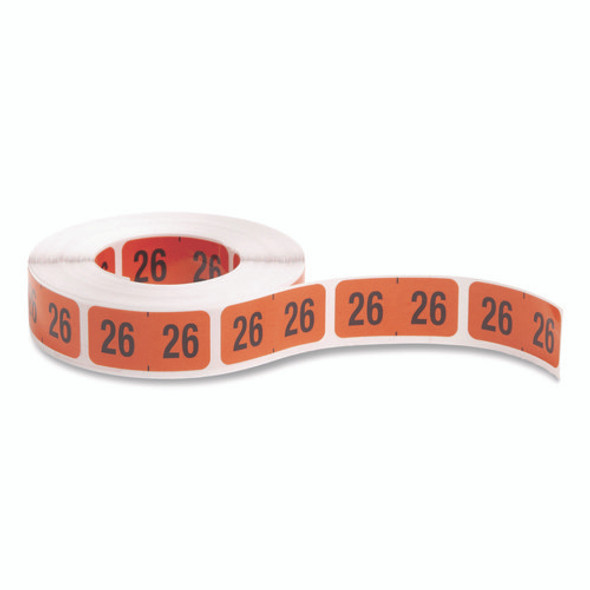 Yearly End Tab File Folder Labels, 0.75 x 1.5, Orange, 500/Roll