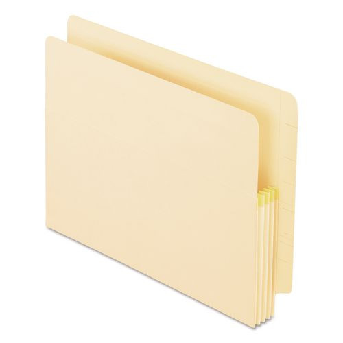 Manila Drop Front Shelf File Pockets with Rip-Proof-Tape Gusset Top, 3.5" Expansion, Letter Size, Manila, 25/Box