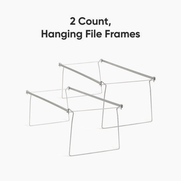 Steel Hanging Folder Drawer Frame, Letter Size, 23" to 27" Long, Gray, 2/Pack