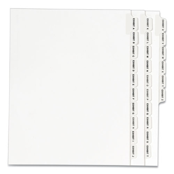 Preprinted Legal Exhibit Side Tab Index Dividers, Avery Style, 26-Tab, Exhibit A to Exhibit Z, 11 x 8.5, White, 1 Set, (1370)