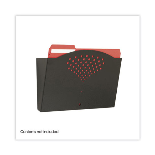 Steel Wall Pocket, Letter Size, 12" x 3" x 9", Black