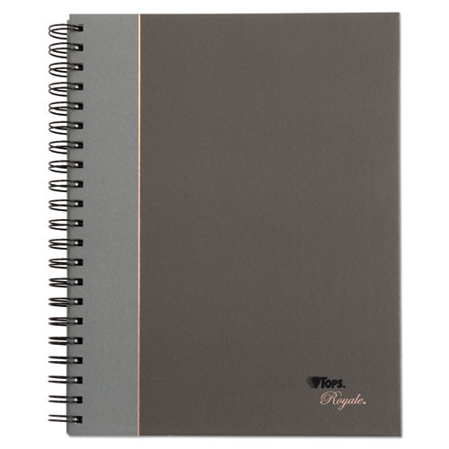 Royale Wirebound Business Notebooks, 1-Subject, Medium/College Rule, Black/Gray Cover, (96) 10.5 x 8 Sheets