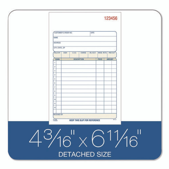 Multipart Sales Order Pad, 12 Lines, Two-Part Carbonless, 4.19 x 6.69, 50 Forms/Pad, 10 Pads/Box