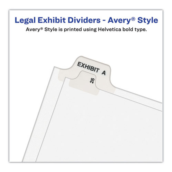 Preprinted Legal Exhibit Side Tab Index Dividers, Avery Style, 10-Tab, 18, 11 x 8.5, White, 25/Pack, (1018)