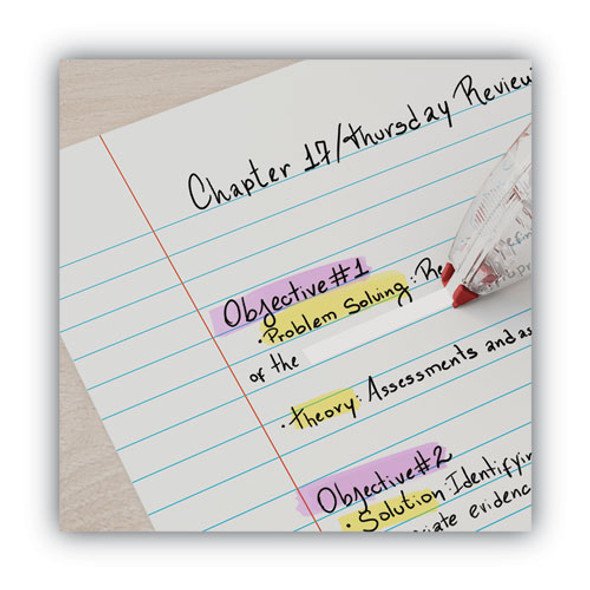 Correction Tape, Mini Economy, Non-Refillable, Clear/Red Applicator, 0.25" x 275", 10/Pack