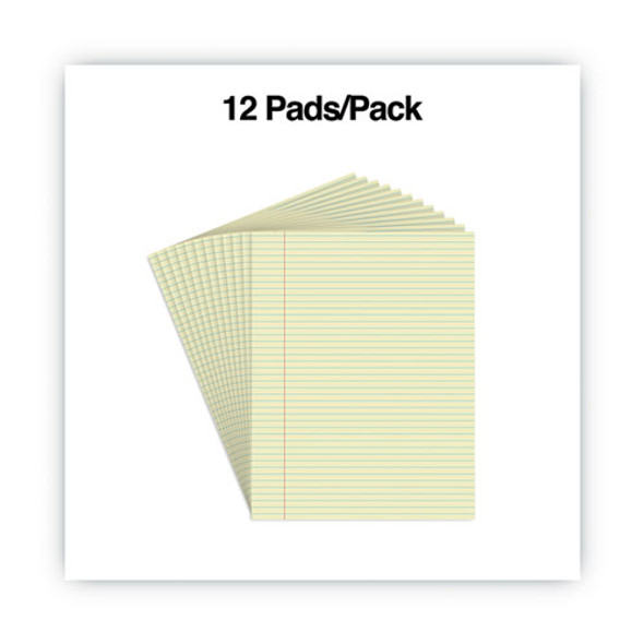 Glue Top Pads, Narrow Rule, 50 Canary-Yellow 8.5 x 11 Sheets, Dozen