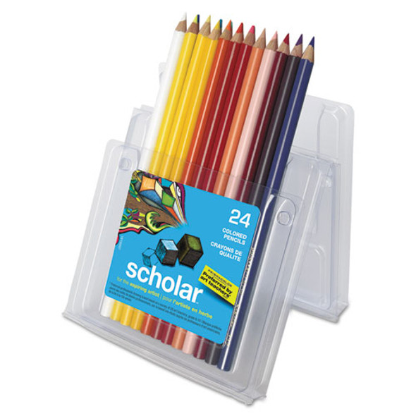 Scholar Colored Pencil Set, 3 mm, 2B, Assorted Lead and Barrel Colors, 24/Pack Scholar Colored Pencil Set, 3 mm, 2B, Assorted Lead and Barrel Colors, 24/Pack