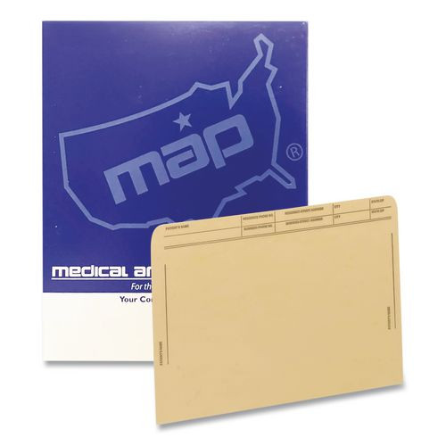 Patient File Pocket, Letter Size, Tan, 50/Box
