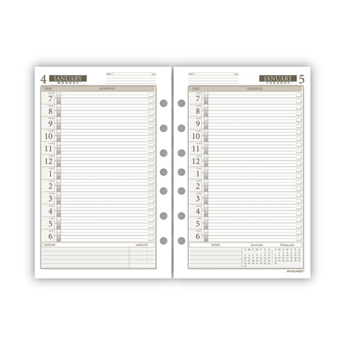1-Page-Per-Day Planner Refills, 8.5 x 5.5, White Sheets, 12-Month (Jan to Dec): 2025